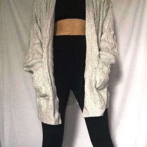 Grey Open Cardigan Sweater